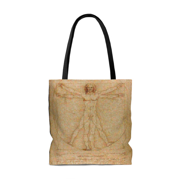 Leonardo uomo Squared Tote Bag, photomosaic by Gabriele Levy