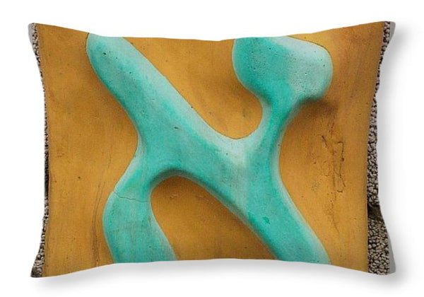ALEPH green on yellow background - Throw Pillow - ALEFBET - THE HEBREW LETTERS ART GALLERY