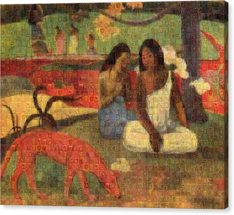 Tribute to Gaugin - Canvas Print - ALEFBET - THE HEBREW LETTERS ART GALLERY