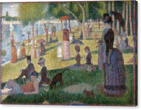 Tribute to Seurat - Canvas Print - ALEFBET - THE HEBREW LETTERS ART GALLERY