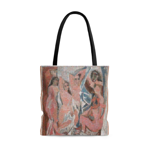 Picasso demoiselle squared tote bag, photomosaic by Gabriele Levy