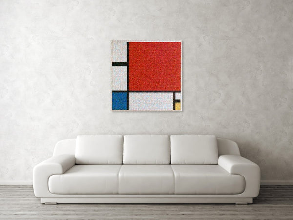 Tribute to Mondrian - Canvas Print - ALEFBET - THE HEBREW LETTERS ART GALLERY