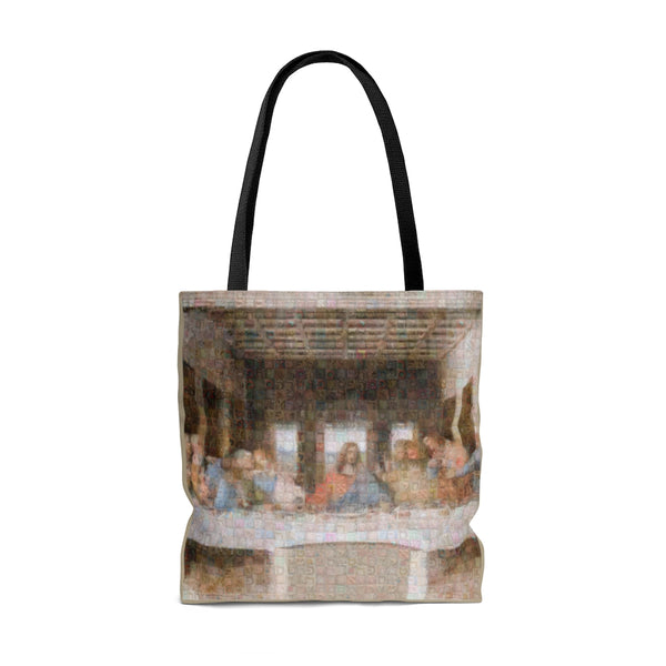 Leonardo Cenacolo squared Tote Bag, photomosaic by Gabriele Levy
