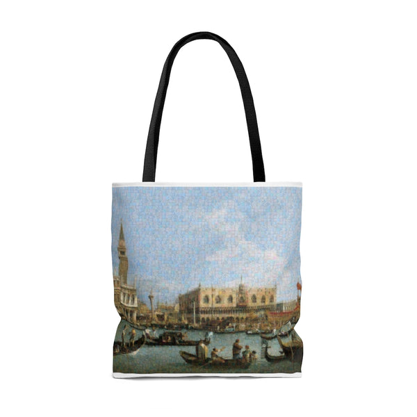 Canaletto San Marco Squared Tote Bag, photomosaic by Gabriele Levy