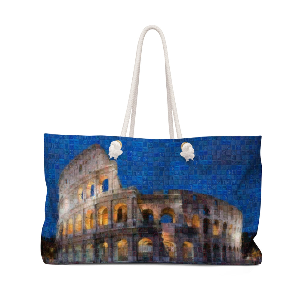 Colosseum at night Weekend tote bag, photomosaic by Gabriele Levy