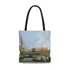 Canaletto San Marco Squared Tote Bag, photomosaic by Gabriele Levy