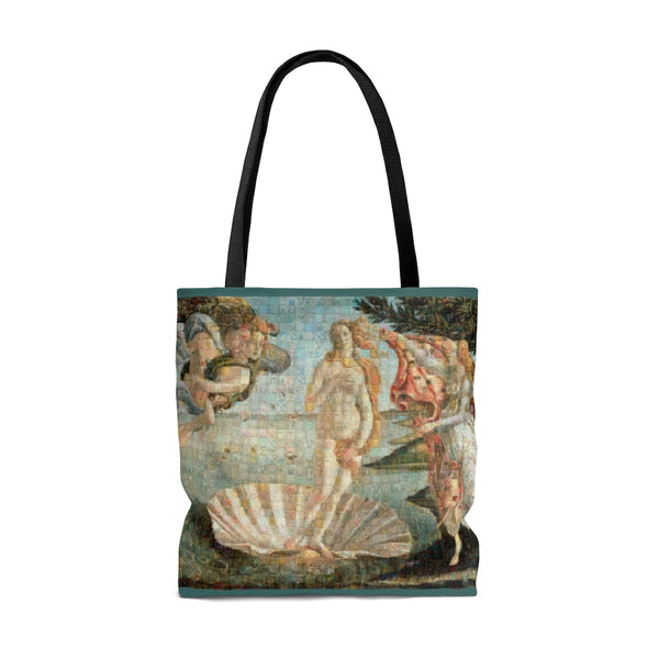 Botticelli Venere Squared Tote Bag, photomosaic by Gabriele Levy