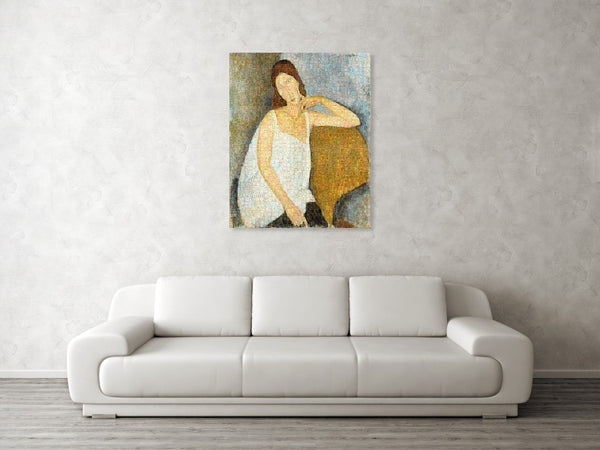 Tribute to Modigliani - 3 - Canvas Print - ALEFBET - THE HEBREW LETTERS ART GALLERY