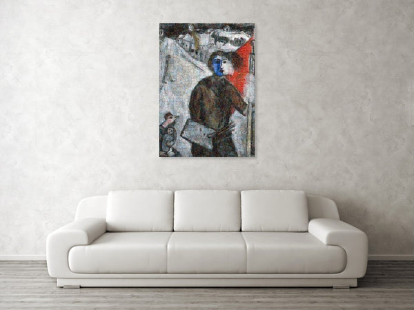 Tribute to Chagall . 3 - Canvas Print - ALEFBET - THE HEBREW LETTERS ART GALLERY