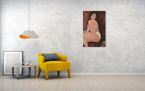 Tribute to Modigliani - 4 - Canvas Print - ALEFBET - THE HEBREW LETTERS ART GALLERY
