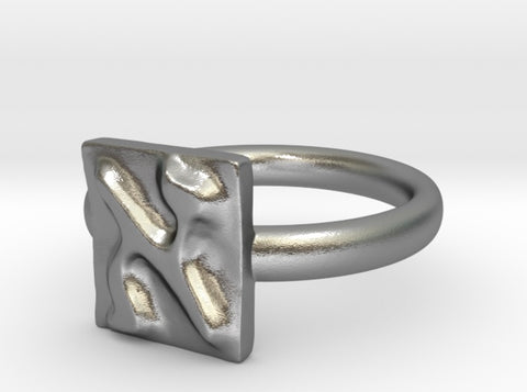 ALEPH silver engagement ring - ALEFBET - THE HEBREW LETTERS ART GALLERY