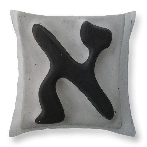 ALEPH black and white - Throw Pillow - ALEFBET - THE HEBREW LETTERS ART GALLERY