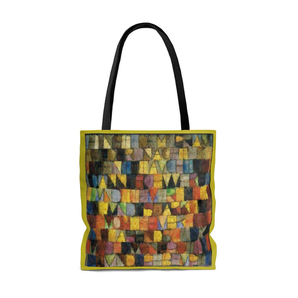 Klee alphabet Squared Tote Bag, photomosaic by Gabriele Levy