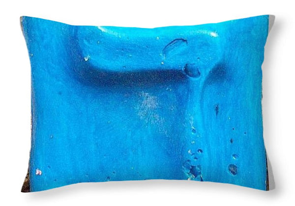 Blue DALET - Throw Pillow - ALEFBET - THE HEBREW LETTERS ART GALLERY