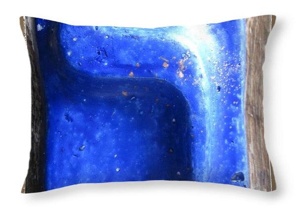 Blue RESH - Throw Pillow - ALEFBET - THE HEBREW LETTERS ART GALLERY