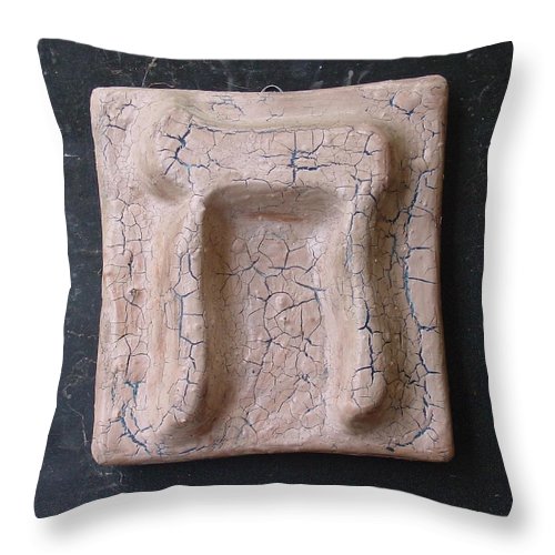 CHET desert  - Throw Pillow - ALEFBET - THE HEBREW LETTERS ART GALLERY