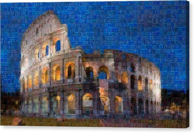 Colosseum at night - Canvas Print - ALEFBET - THE HEBREW LETTERS ART GALLERY