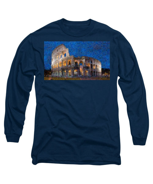 Colosseum at night - Long Sleeve T-Shirt - ALEFBET - THE HEBREW LETTERS ART GALLERY