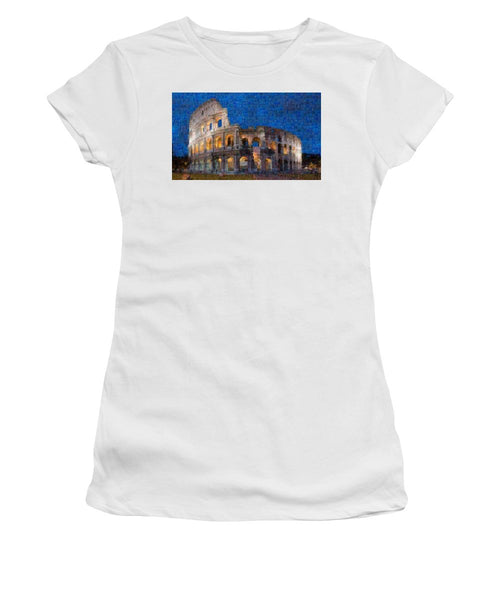 Colosseum at night - Women's T-Shirt - ALEFBET - THE HEBREW LETTERS ART GALLERY