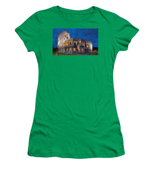 Colosseum at night - Women's T-Shirt - ALEFBET - THE HEBREW LETTERS ART GALLERY