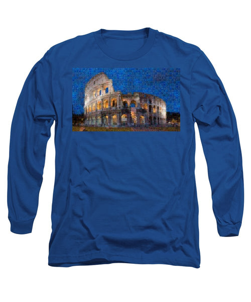 Colosseum at night - Long Sleeve T-Shirt - ALEFBET - THE HEBREW LETTERS ART GALLERY