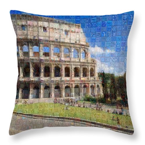 Colosseum - Throw Pillow - ALEFBET - THE HEBREW LETTERS ART GALLERY