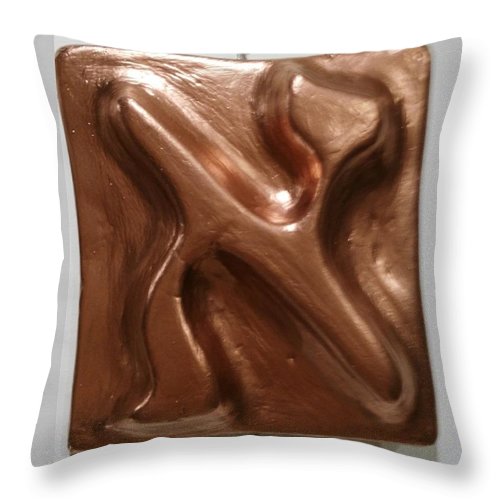 Copper ALEPH - Throw Pillow - ALEFBET - THE HEBREW LETTERS ART GALLERY