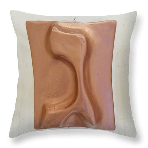 Copper GIMEL - Throw Pillow - ALEFBET - THE HEBREW LETTERS ART GALLERY