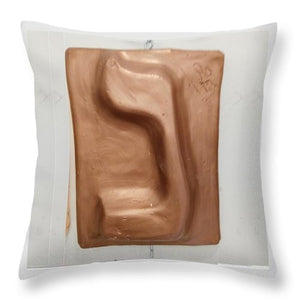 Copper NUN - Throw Pillow - ALEFBET - THE HEBREW LETTERS ART GALLERY