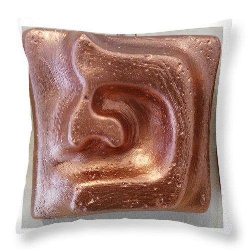 Copper PE - Throw Pillow - ALEFBET - THE HEBREW LETTERS ART GALLERY