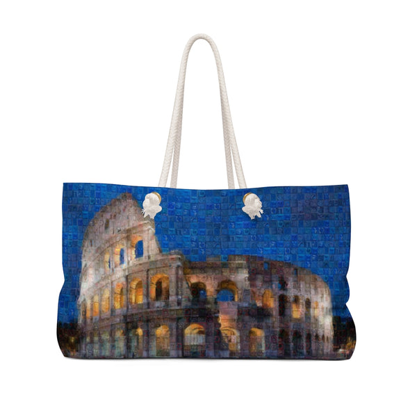 Colosseum at night Weekend tote bag, photomosaic by Gabriele Levy