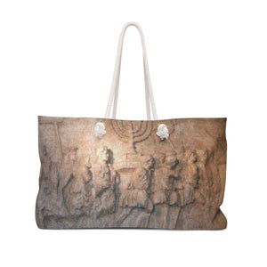 Titus Arch Menorah Weekender Bag, photomosaic by Gabriele Levy