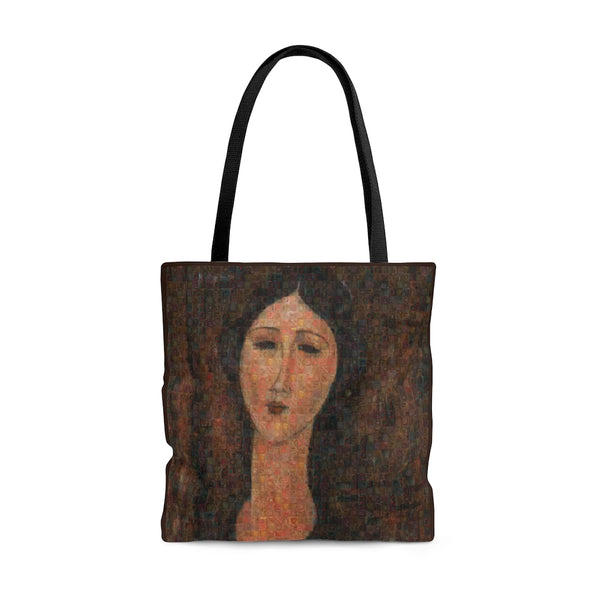 Modigliani 2 squared Tote Bag, photomosaic by Gabriele Levy