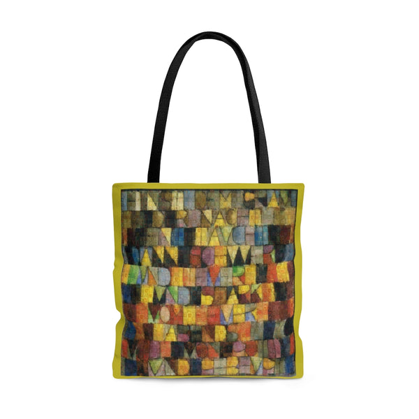 Klee alphabet Squared Tote Bag, photomosaic by Gabriele Levy