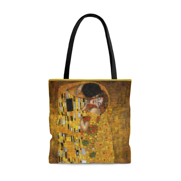 Klimt kiss squared Tote Bag, photomosaic by Gabriele Levy