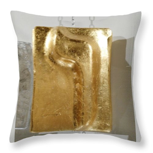 Golden VAV - Throw Pillow - ALEFBET - THE HEBREW LETTERS ART GALLERY