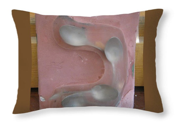 KAF, spoon - Throw Pillow - ALEFBET - THE HEBREW LETTERS ART GALLERY