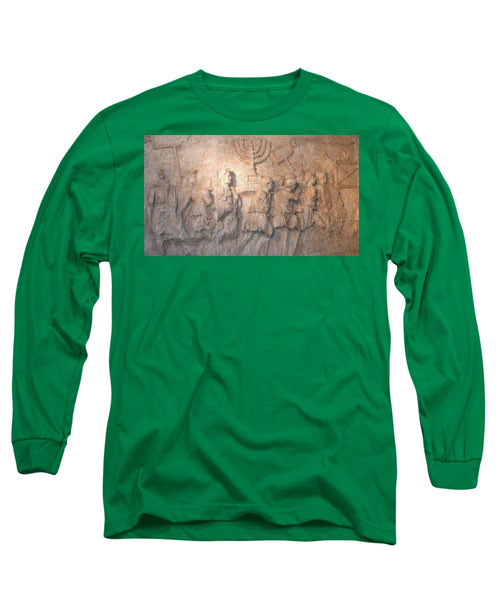 Menorah Titus Arch Rome - Long Sleeve T-Shirt - ALEFBET - THE HEBREW LETTERS ART GALLERY