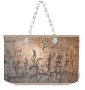 Menorah Titus Arch Rome - Weekender Tote Bag - ALEFBET - THE HEBREW LETTERS ART GALLERY