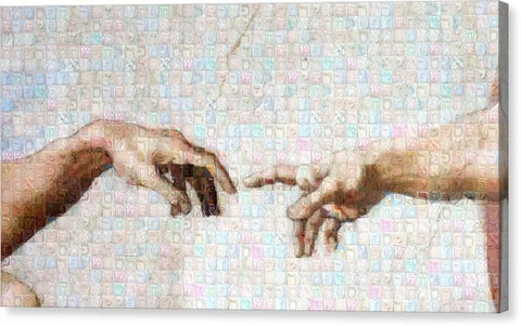 Michelangelo fingers - Canvas Print - ALEFBET - THE HEBREW LETTERS ART GALLERY