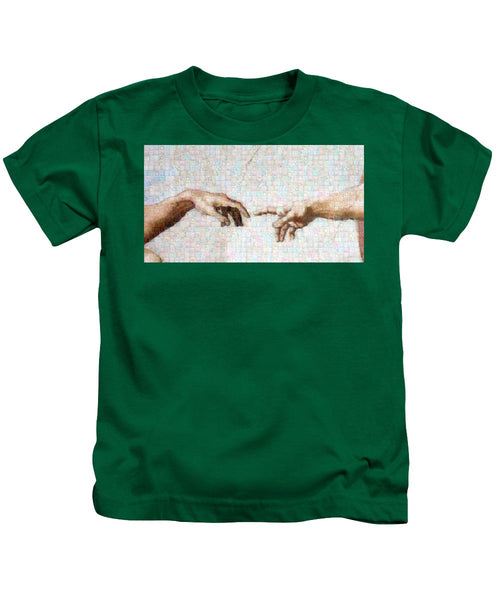 Michelangelo fingers - Kids T-Shirt - ALEFBET - THE HEBREW LETTERS ART GALLERY
