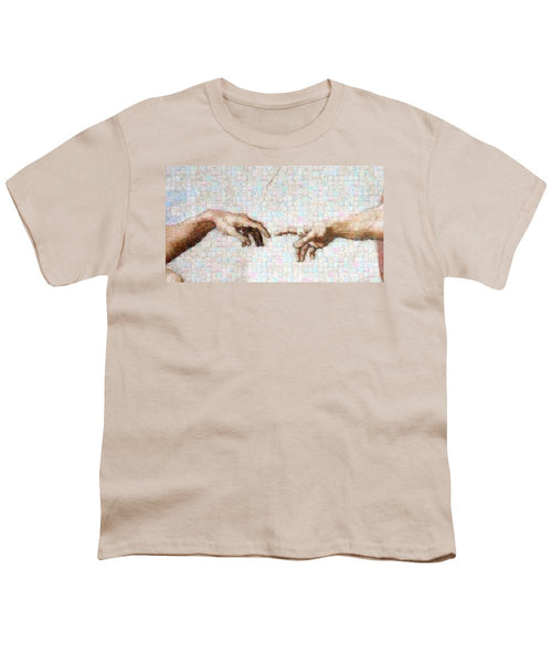 Michelangelo fingers - Youth T-Shirt - ALEFBET - THE HEBREW LETTERS ART GALLERY