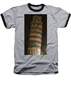 Pisa Tower - Baseball T-Shirt - ALEFBET - THE HEBREW LETTERS ART GALLERY