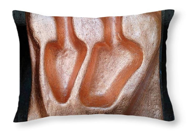 SHIN copper leaves - Throw Pillow - ALEFBET - THE HEBREW LETTERS ART GALLERY