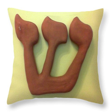 SHIN outlook - Throw Pillow - ALEFBET - THE HEBREW LETTERS ART GALLERY