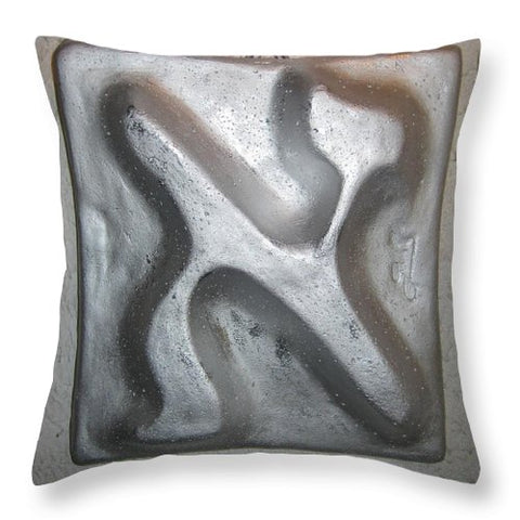 Silver ALEPH - Throw Pillow - ALEFBET - THE HEBREW LETTERS ART GALLERY