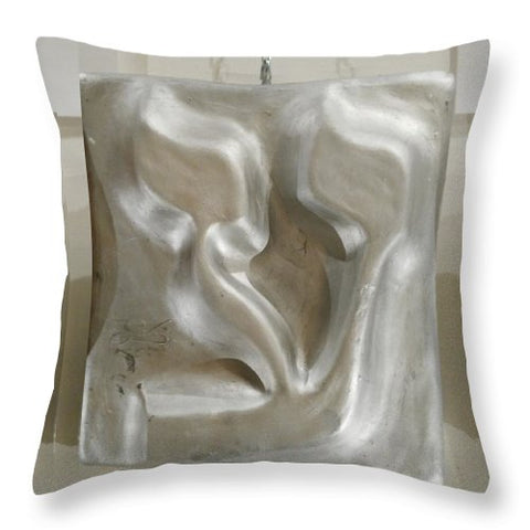 Silver AYN - Throw Pillow - ALEFBET - THE HEBREW LETTERS ART GALLERY