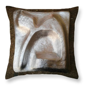 Silver MEM - Throw Pillow - ALEFBET - THE HEBREW LETTERS ART GALLERY