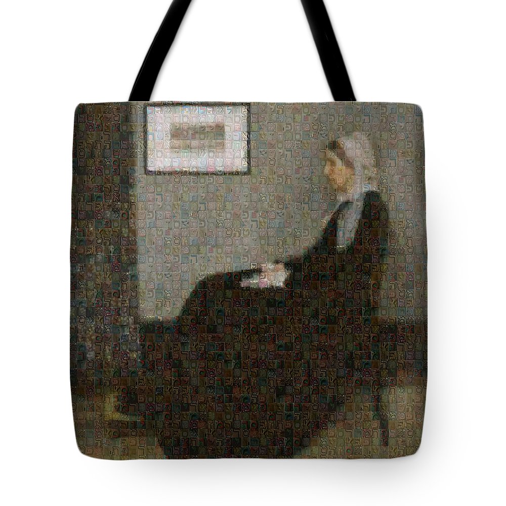 Tribute to Abbott - Tote Bag - ALEFBET - THE HEBREW LETTERS ART GALLERY