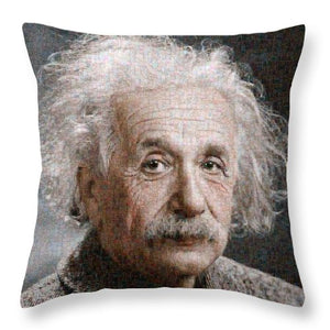 Tribute to Albert Einstein - Throw Pillow - ALEFBET - THE HEBREW LETTERS ART GALLERY